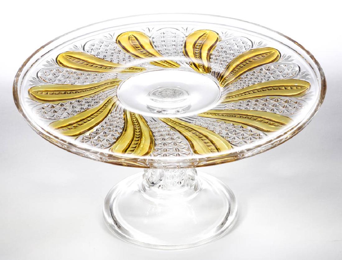 FEATHER / DORIC - AMBER-STAINED SALVER / CAKE STAND (1 of 1)
