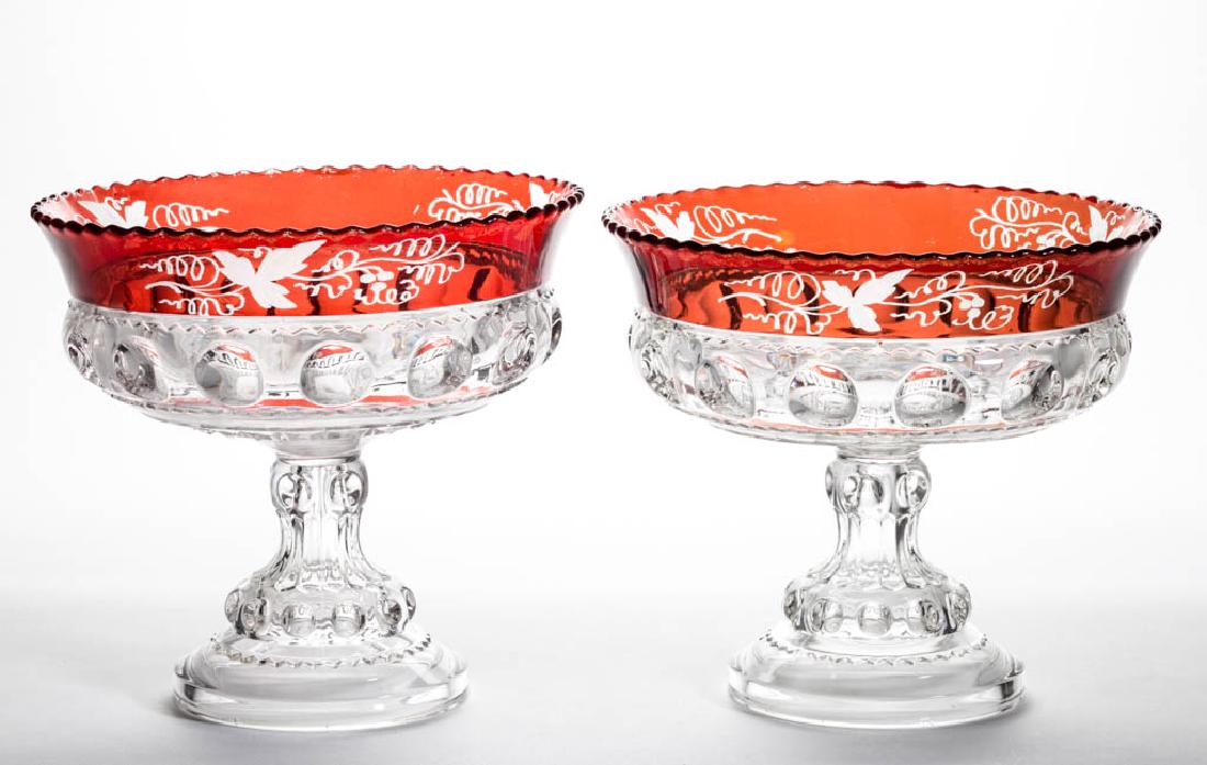 KING'S CROWN / EXCELSIOR (OMN) - RUBY-STAINED COMPOTES, (1 of 1)