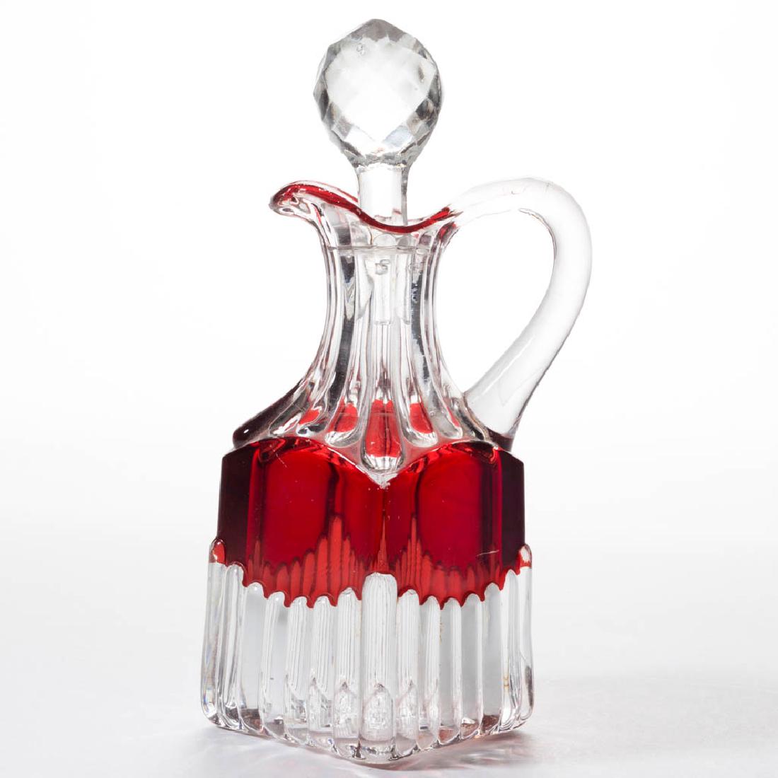 MCKEE NAOMI (OMN) / RIB AND BEAD - RUBY-STAINED CRUET (1 of 1)
