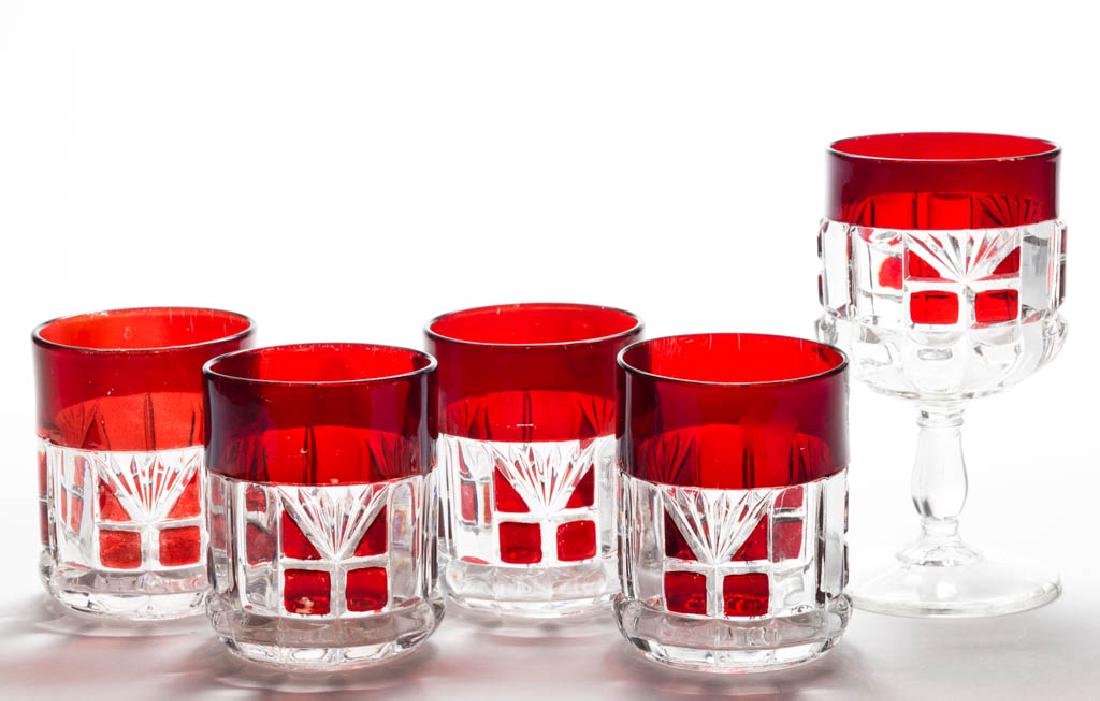 OREGON / SKILTON - RUBY-STAINED DRINKING ARTICLES, LOT (1 of 1)