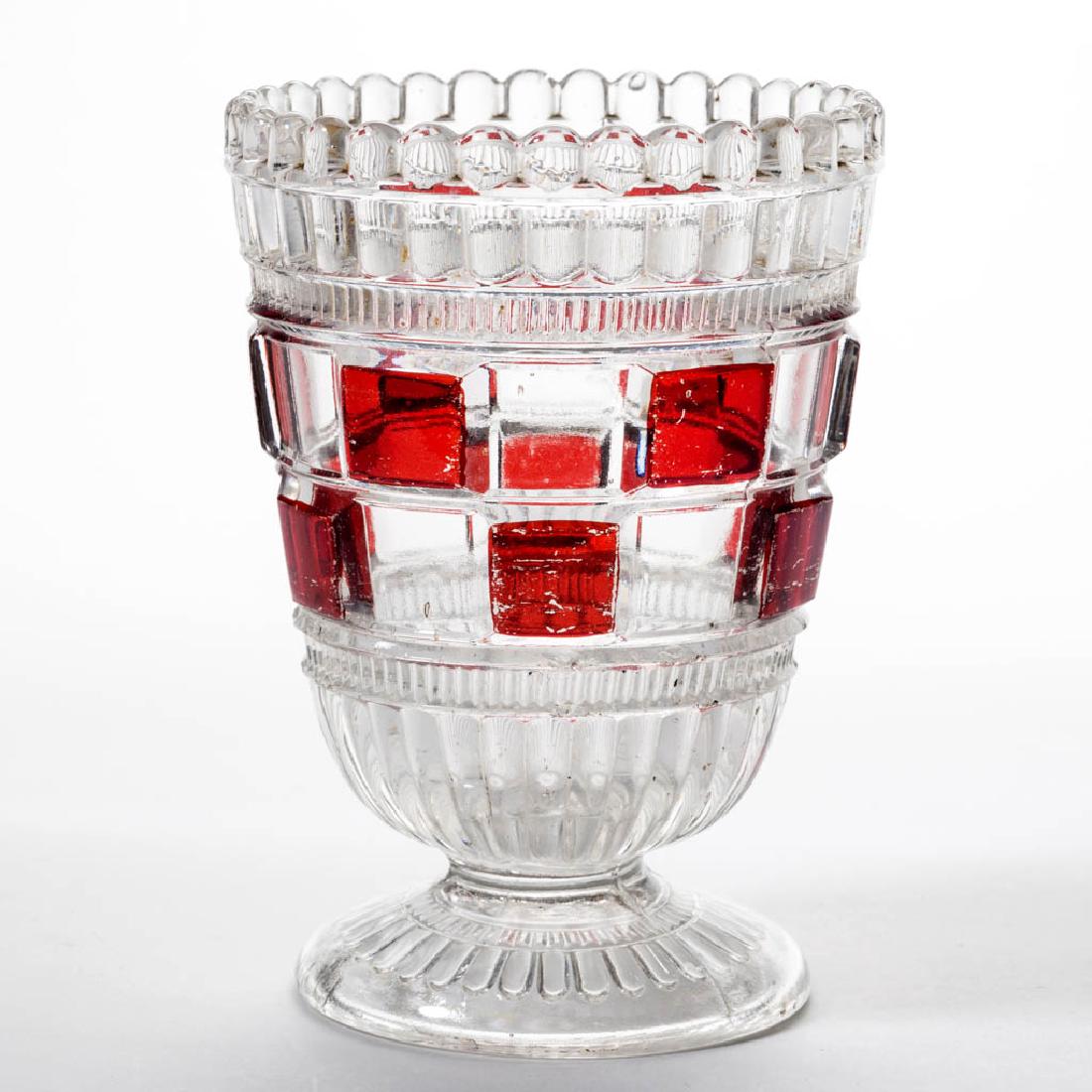 PERSIAN / BLOCK AND PLEAT - RUBY-STAINED SPOONER (1 of 1)