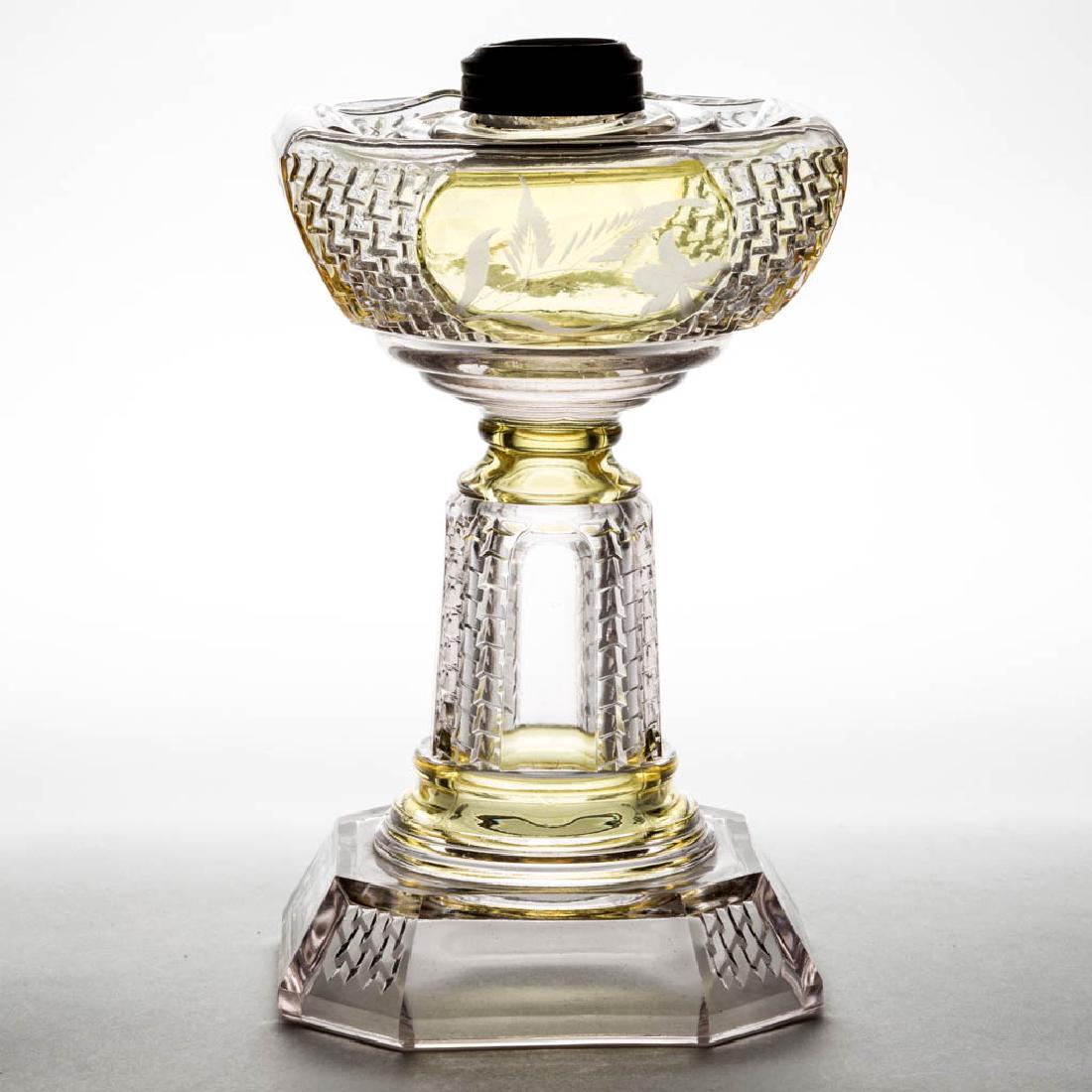 PICKET - AMBER-STAINED KEROSENE STAND LAMP (1 of 1)