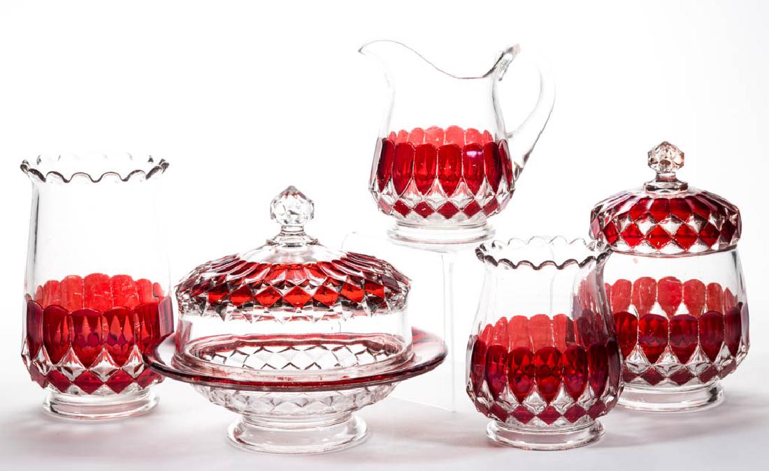 PIONEER'S VICTORIA - RUBY-STAINED FIVE-PIECE TABLE SET (1 of 1)