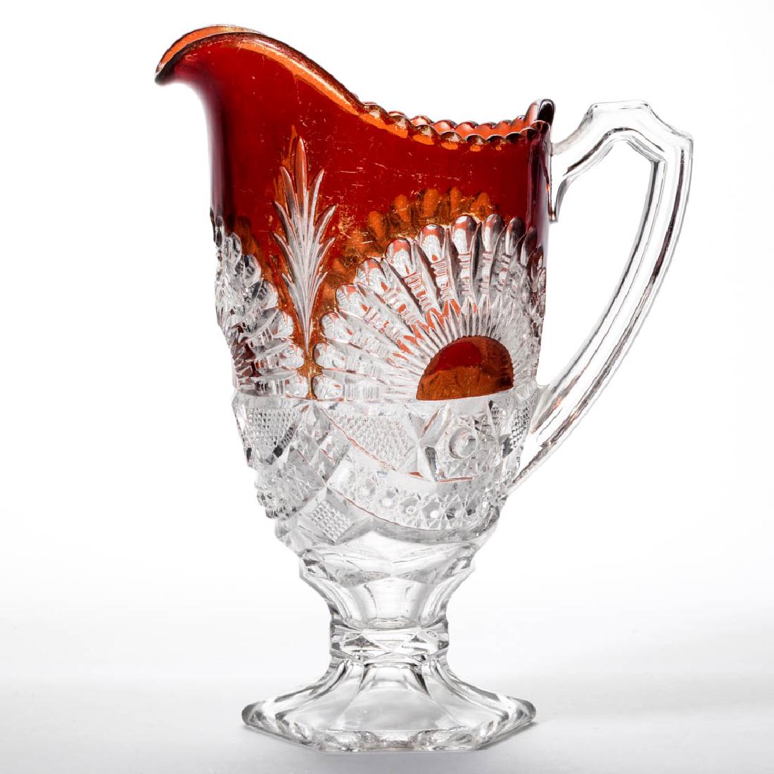RISING SUN - RUBY-STAINED WATER PITCHER (1 of 1)