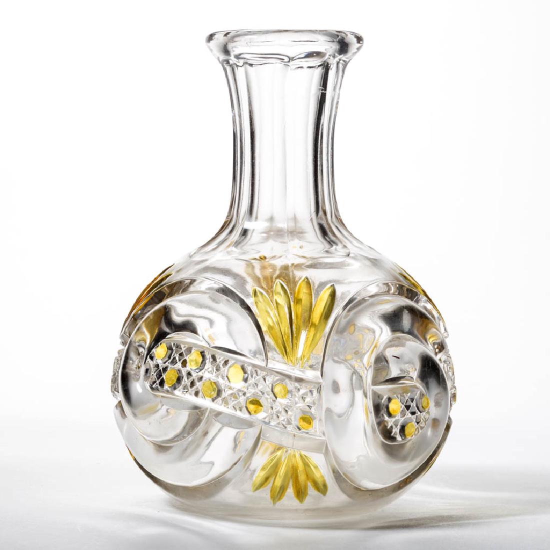 SCROLL WITH CANE BAND - AMBER-STAINED WATER BOTTLE / (1 of 1)