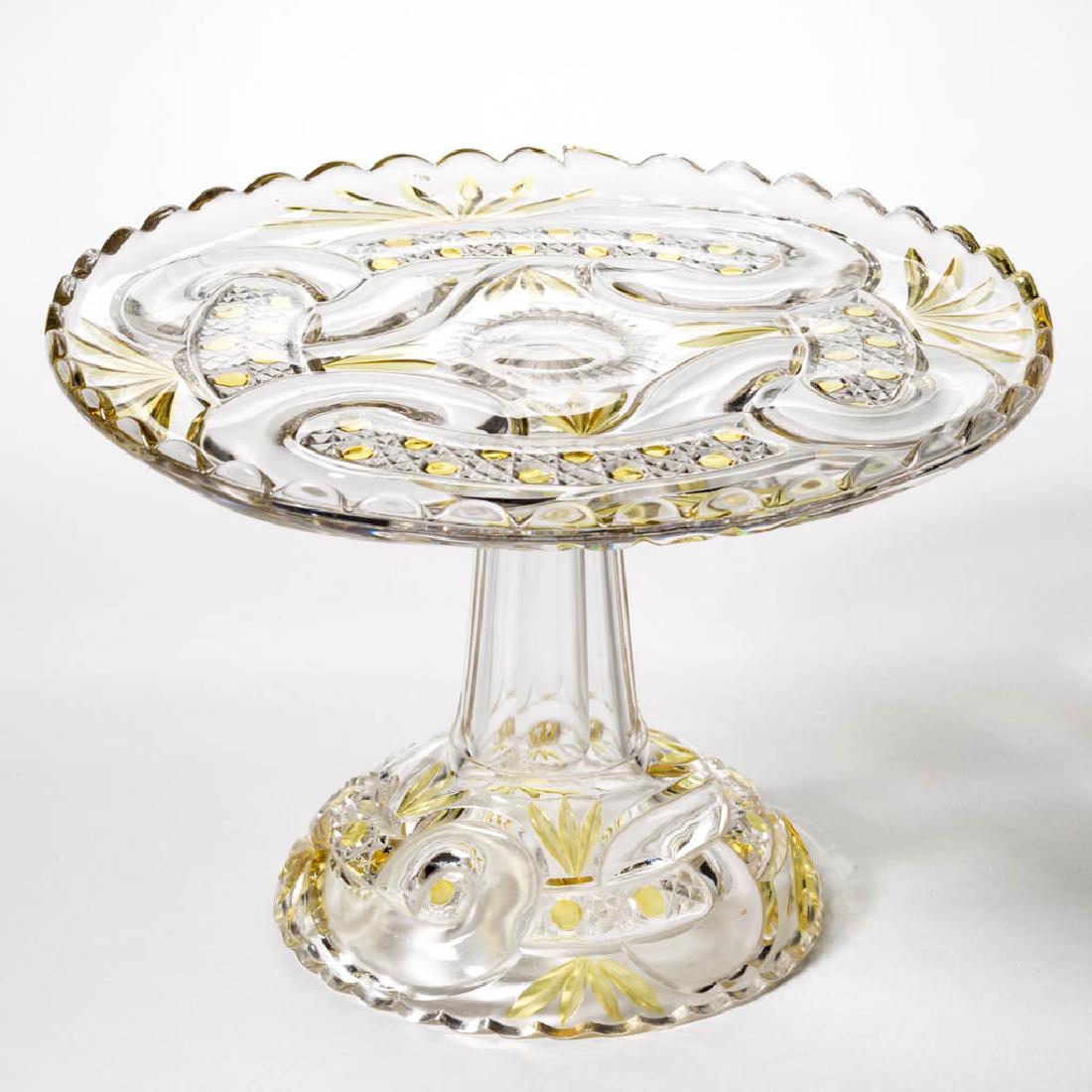 SCROLL WITH CANE BAND - AMBER-STAINED SALVER / CAKE (1 of 1)