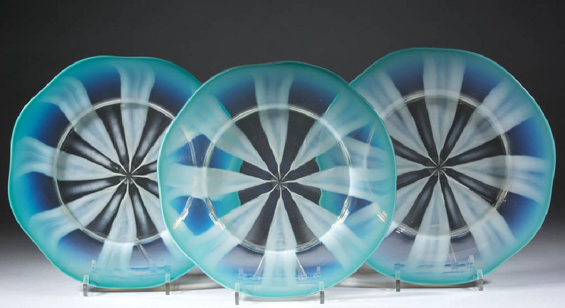 TIFFANY FAVRILE PASTEL LARGE PLATES, LOT OF THREE (1 of 1)