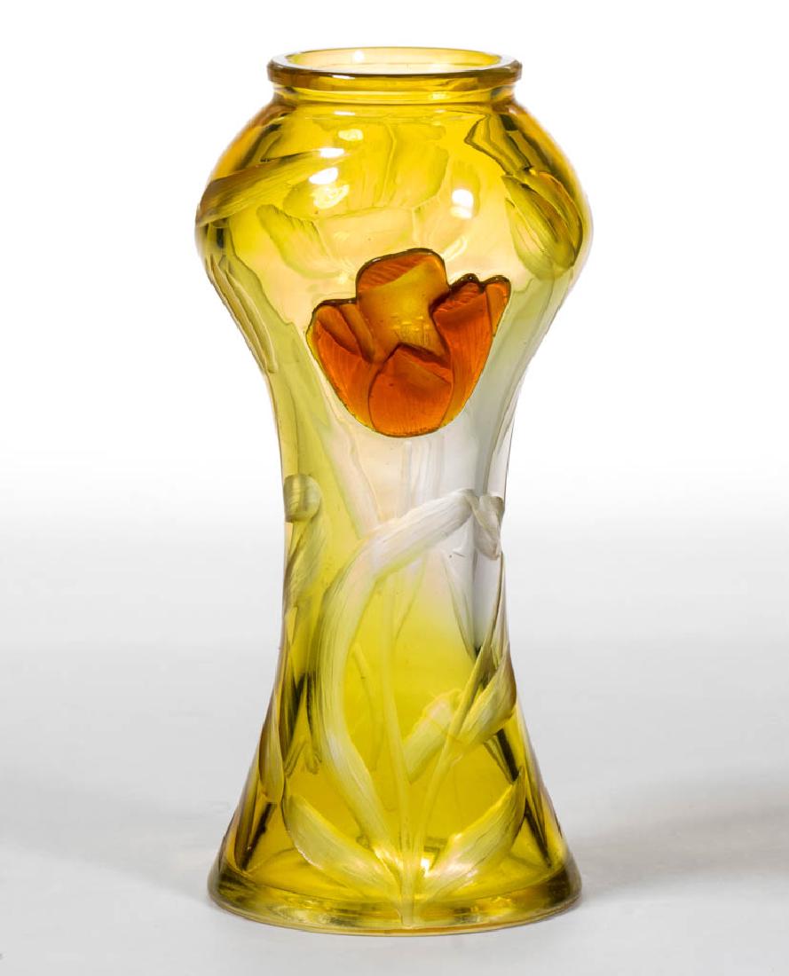 MOSER MARQUETRY CARVED AND INTAGLIO CUT ART GLASS VASE (1 of 4)