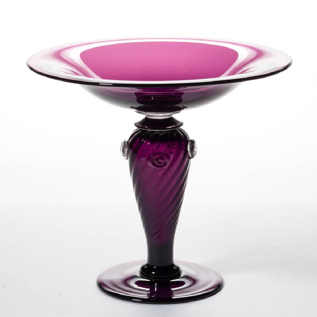 STEUBEN TWIST-STEM ART GLASS OPEN COMPOTE (1 of 1)