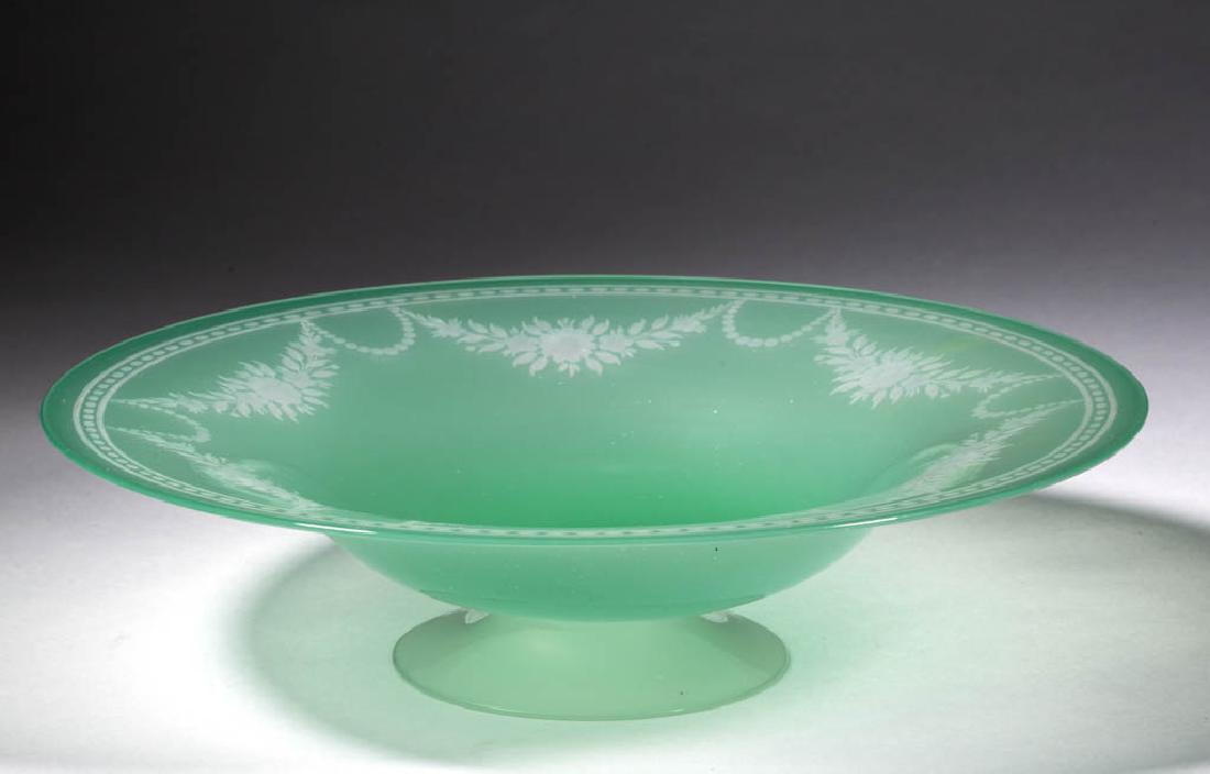 STEUBEN ART GLASS - ENGRAVED CENTERPIECE BOWL (1 of 1)