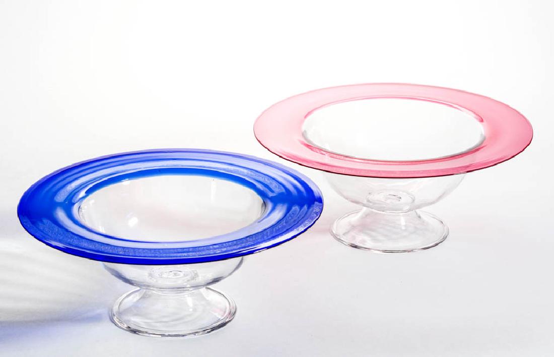 STEUBEN ART GLASS FOOTED BOWLS, LOT OF TWO (1 of 1)