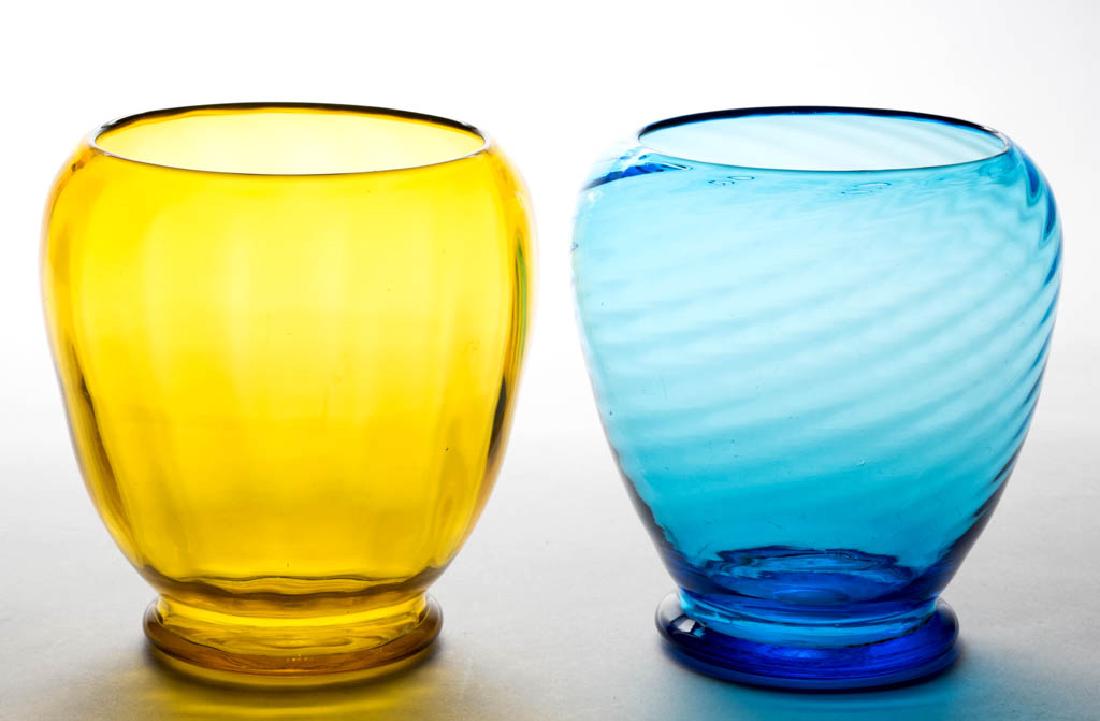 STEUBEN OPTIC ART GLASS VASES, LOT OF TWO (1 of 1)