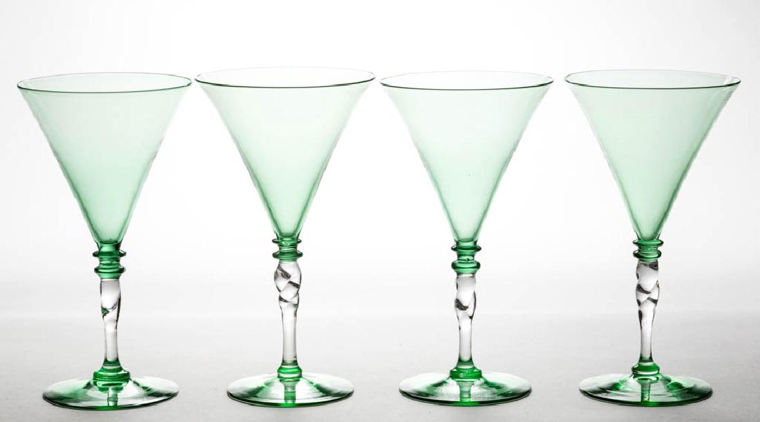 STEUBEN TWIST-STEM ART GLASS GOBLETS, LOT OF FOUR (1 of 1)