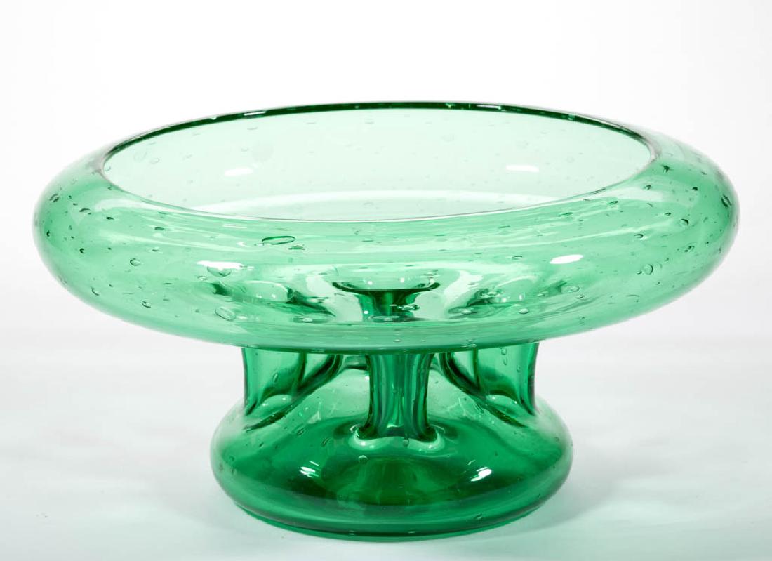 STEUBEN BUBBLES ART GLASS FOOTED BOWL (1 of 1)