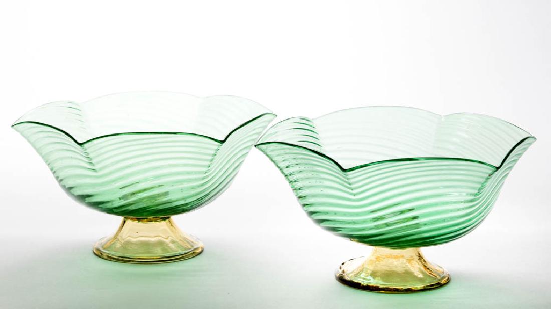 STEUBEN SWIRL ART GLASS BOWLS, LOT OF TWO (1 of 1)
