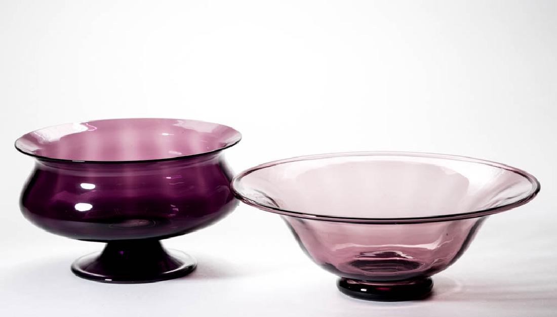 STEUBEN ART GLASS FOOTED BOWLS, LOT OF TWO (1 of 1)