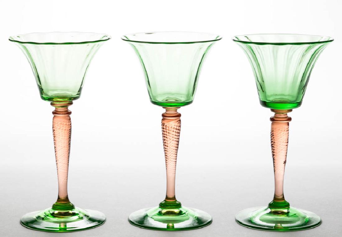 STEUBEN TWIST-STEM ART GLASS LIQUEURS, LOT OF THREE (1 of 1)