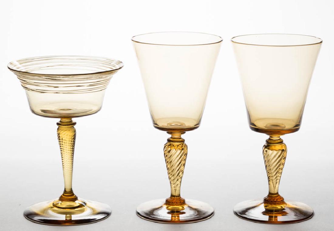 STEUBEN TWIST-STEM ART GLASS DRINKING ARTICLES, LOT OF (1 of 1)