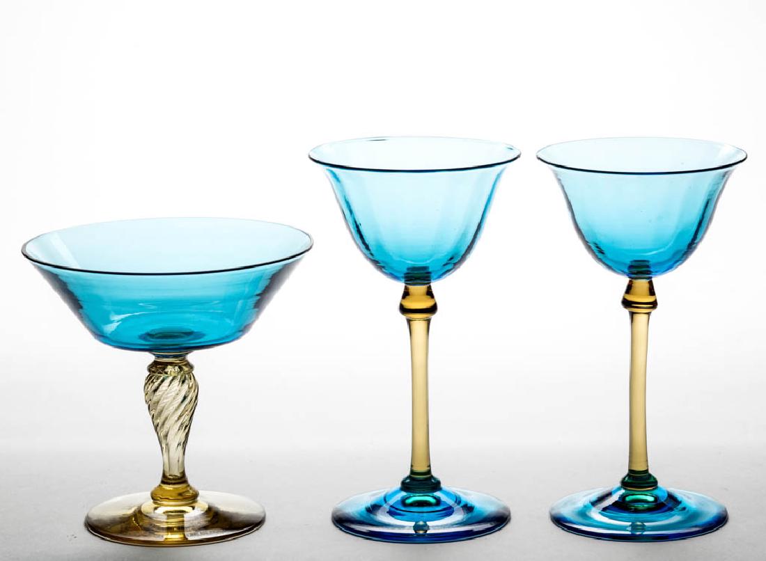 STEUBEN PANEL-OPTIC ART GLASS DRINKING ARTICLES, LOT OF (1 of 1)