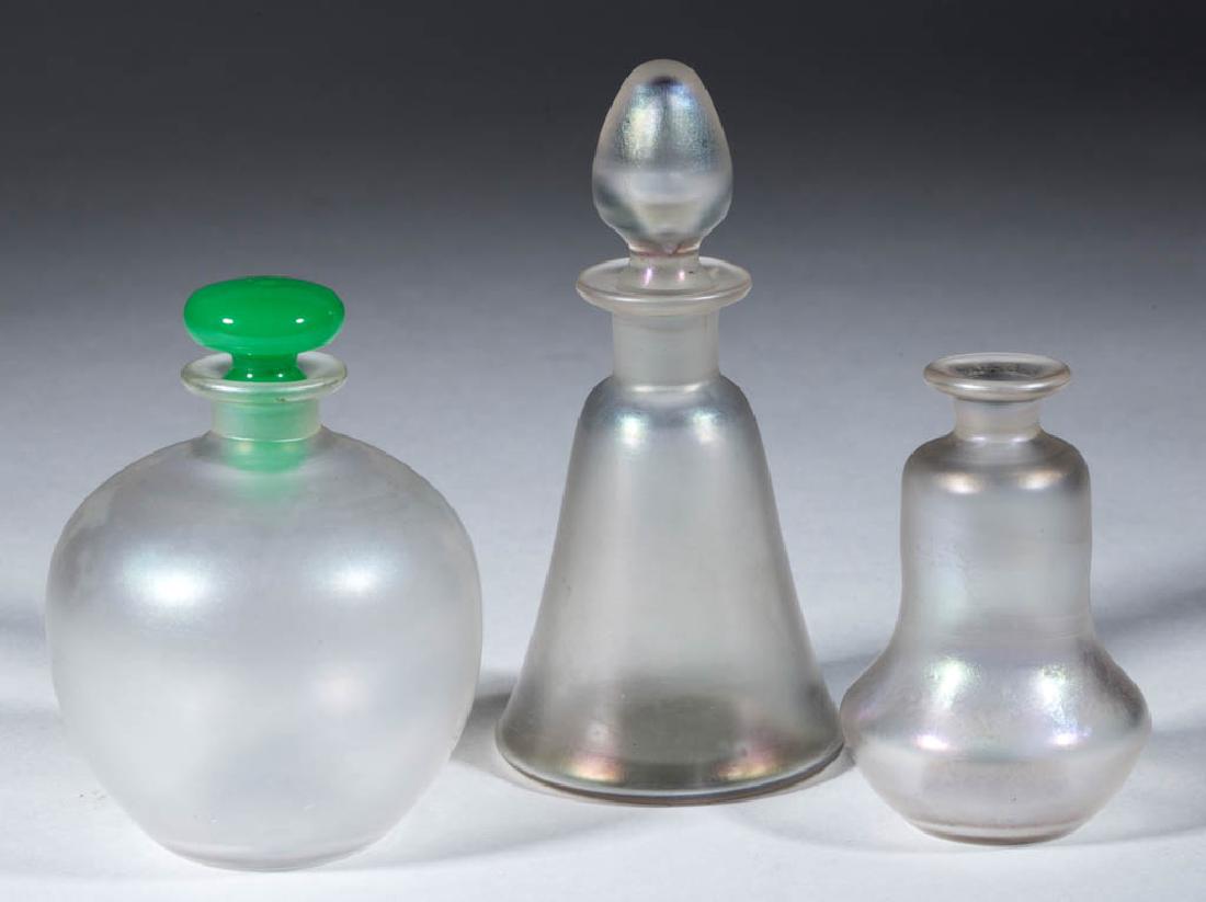 STEUBEN VERRE DE SOIE ART GLASS PERFUME BOTTLES, LOT OF (1 of 1)