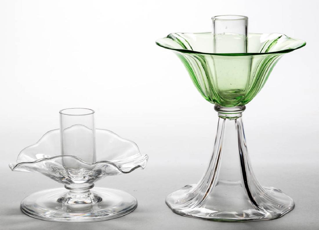 STEUBEN ART GLASS CANDLESTICKS, LOT OF TWO (1 of 1)