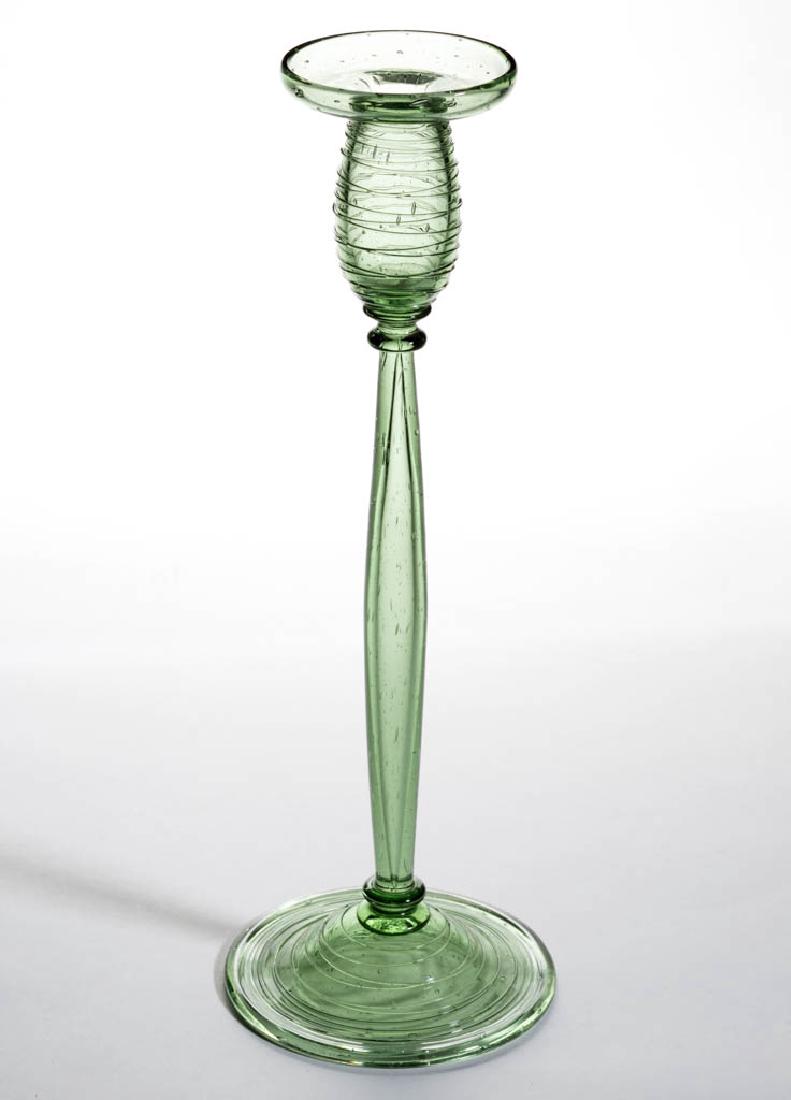 STEUBEN REEDED ART GLASS CANDLESTICK (1 of 1)