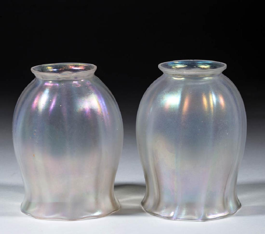 STEUBEN VERRE DE SOIE ART GLASS NEAR PAIR OF LAMP (1 of 1)