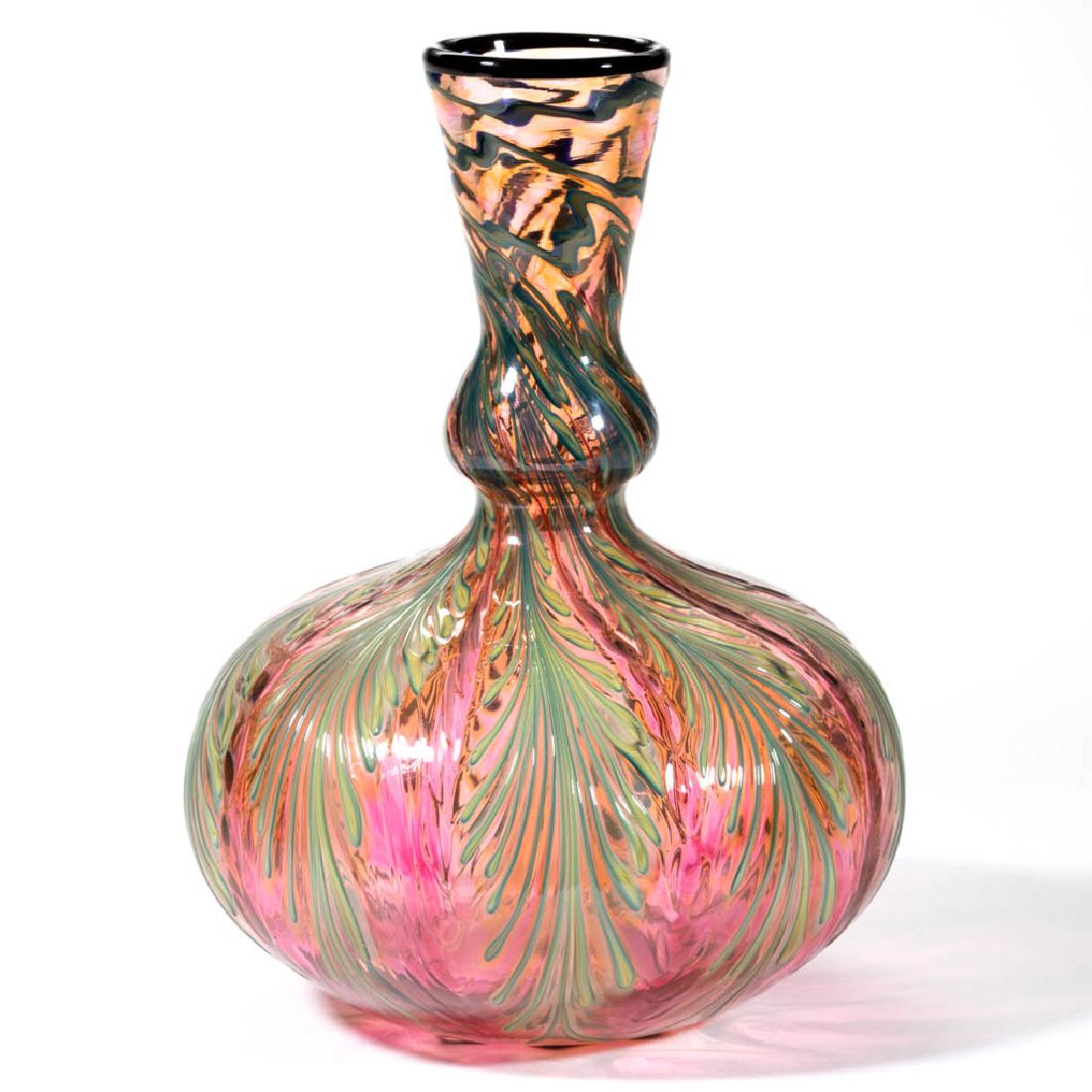 CHARLES LOTTON WISTERIA STUDIO ART GLASS BOTTLE VASE (1 of 1)
