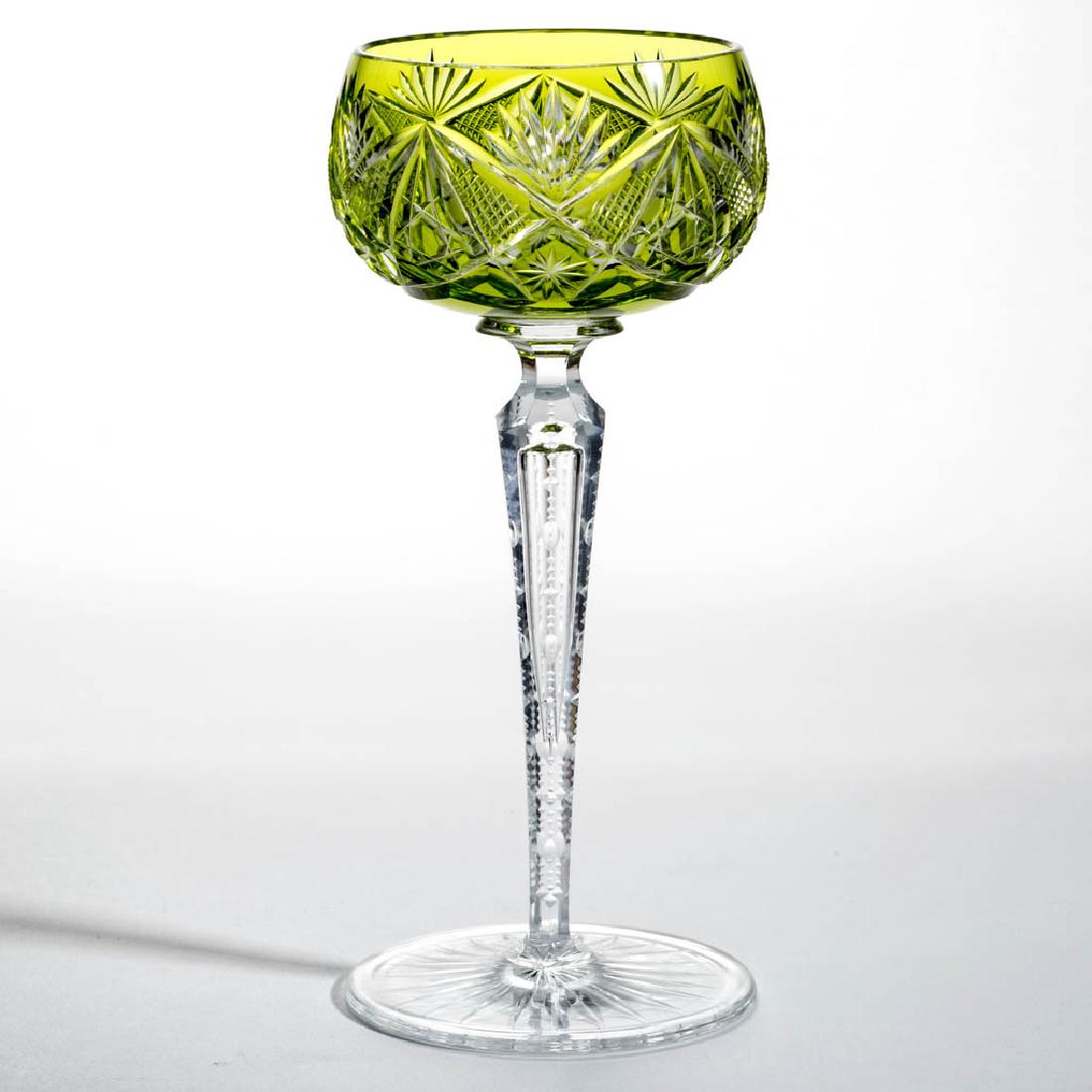 VAL SAINT LAMBERT CUT OVERLAY HOCK GLASS (1 of 1)