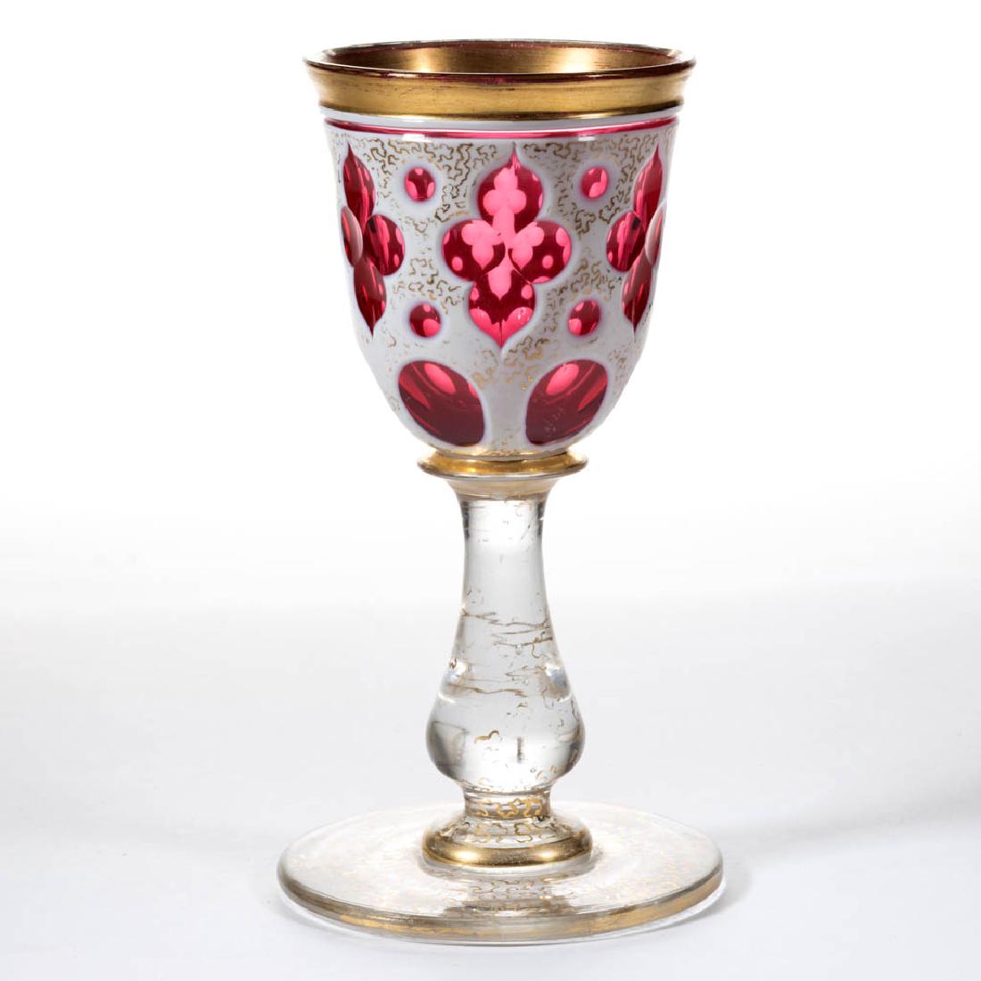 EUROPEAN CUT DOUBLE-OVERLAY GOBLET (1 of 1)
