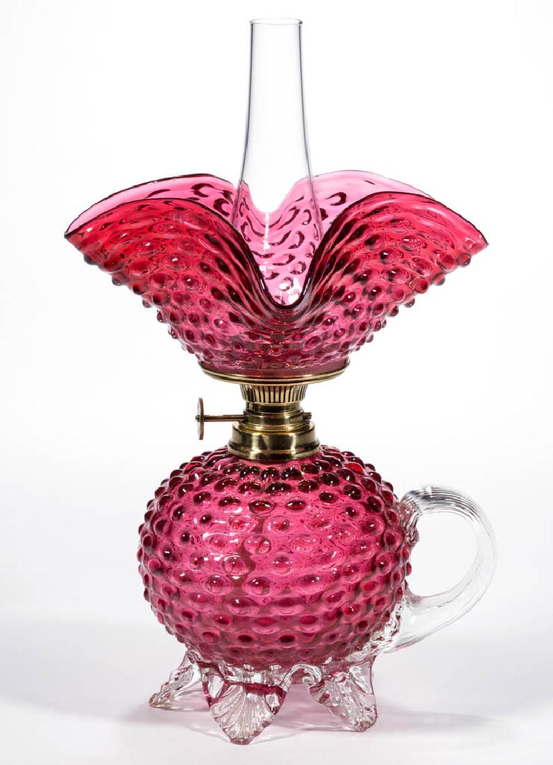 UNLISTED HOBNAIL ART GLASS MINIATURE FINGER LAMP (1 of 1)