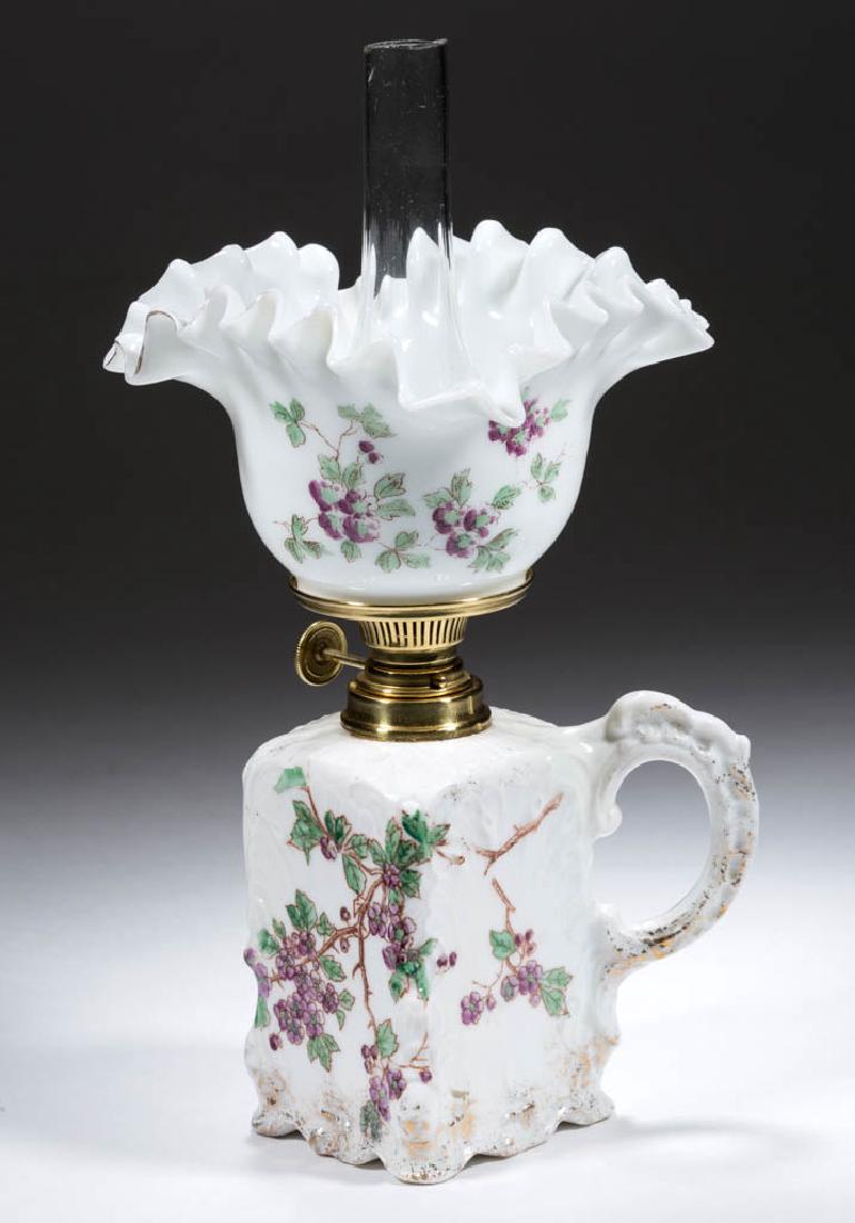 DECORATED PORCELAIN MINIATURE FINGER LAMP (1 of 1)