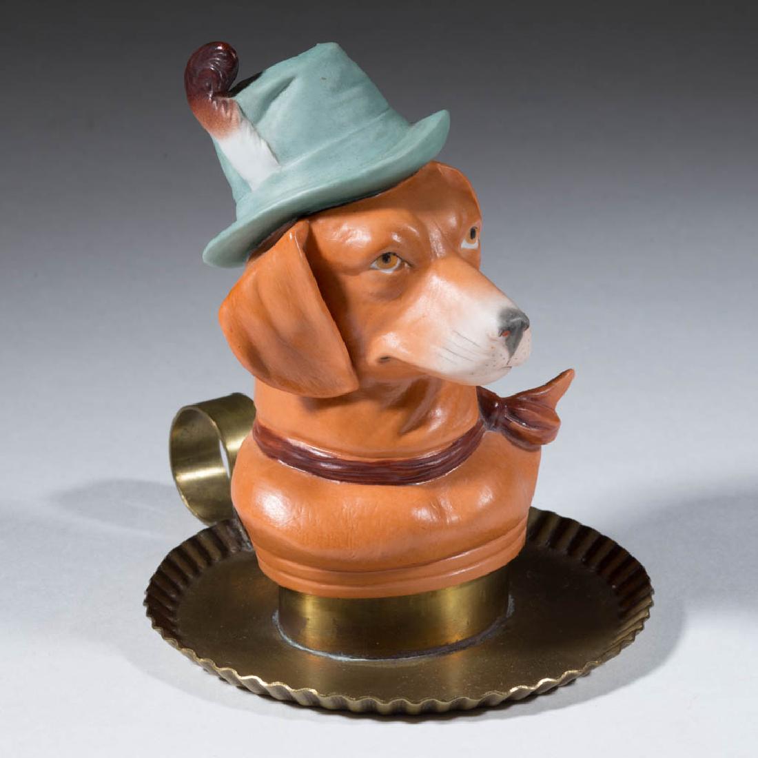 UNLISTED BISQUE FIGURAL DOG FAIRY LAMP / NURSERY LIGHT (1 of 1)