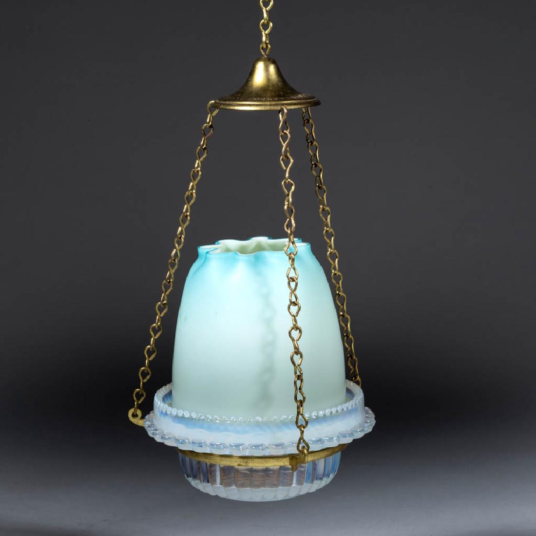 CASED SATIN GLASS HANGING FAIRY LAMP (1 of 1)
