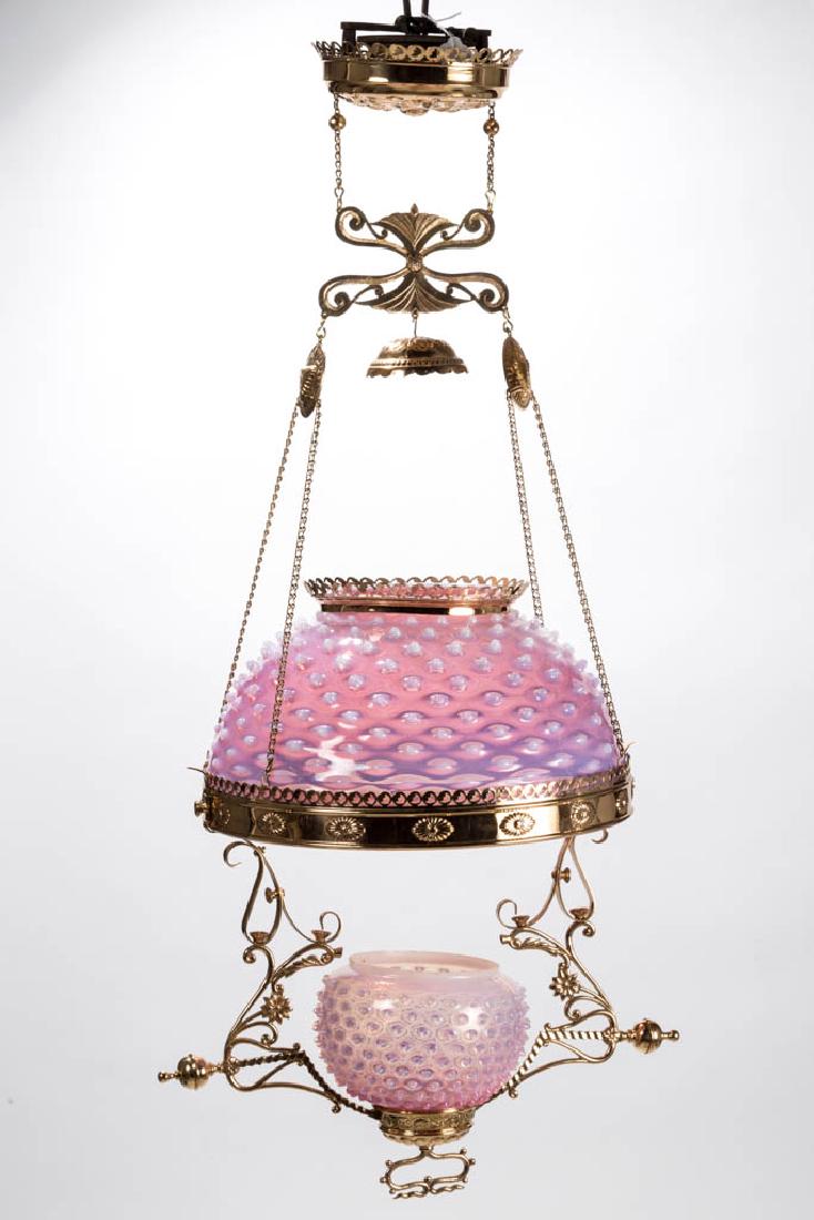 MERIDEN MALLEABLE IRON BRASS HANGING / LIBRARY LAMP (1 of 2)