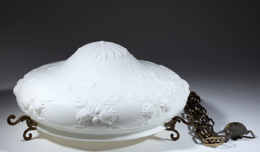 ART NOUVEAU FLORAL GLASS LARGE CEILING SHADE (1 of 1)