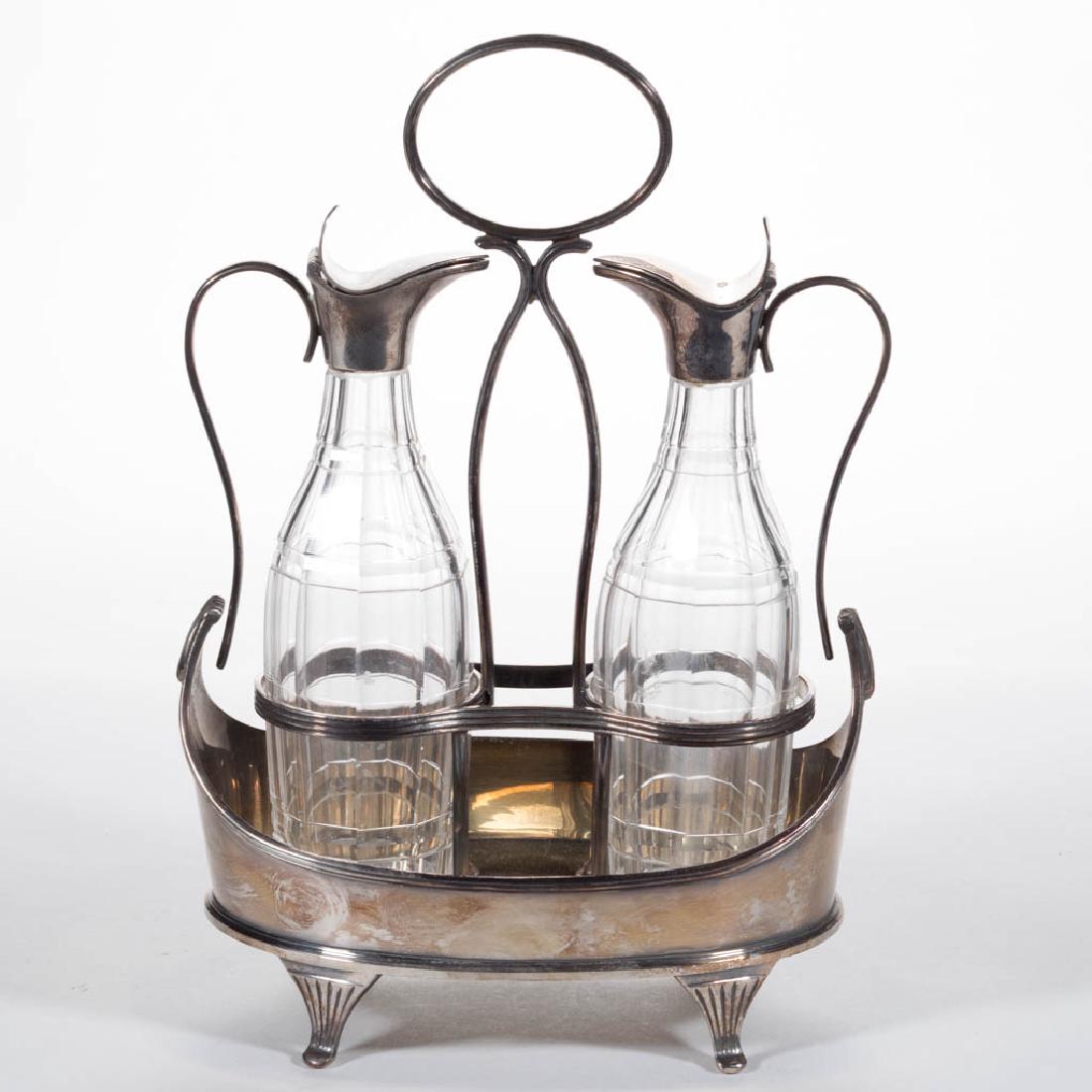 SHEFFIELD SILVER-PLATED CRUET SET ON STAND (1 of 1)