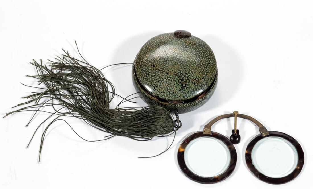 CHINESE TORTOISESHELL EYEGLASSES AND CASE (1 of 2)
