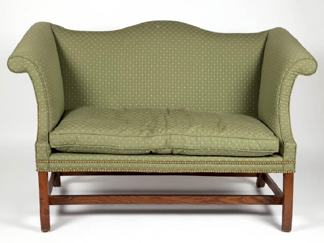AMERICAN/BRITISH CHIPPENDALE CAMEL-BACK SETTEE (1 of 2)