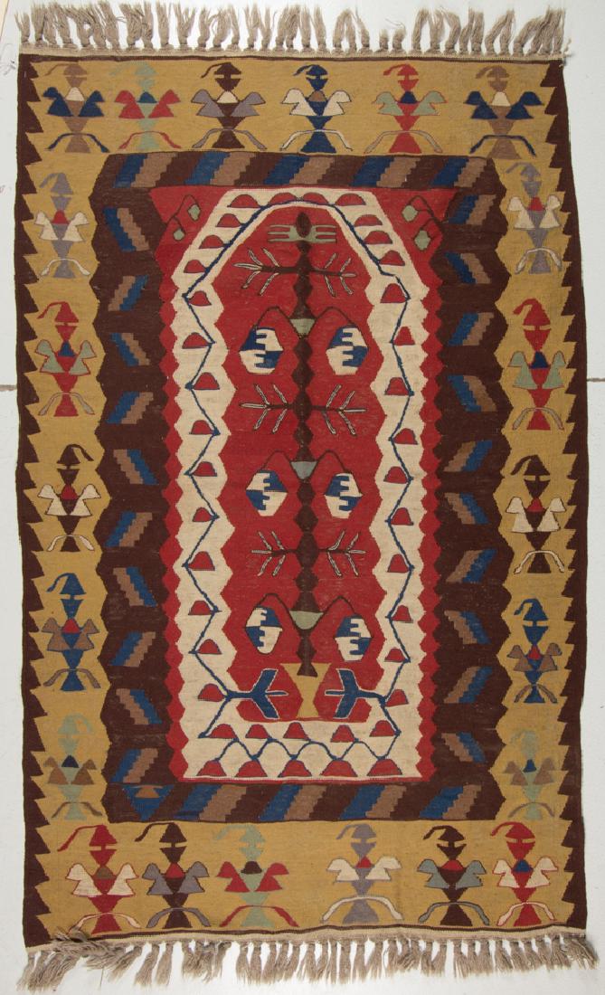 SEMI-ANTIQUE KILIM TREE OF LIFE PRAYER RUG (1 of 2)