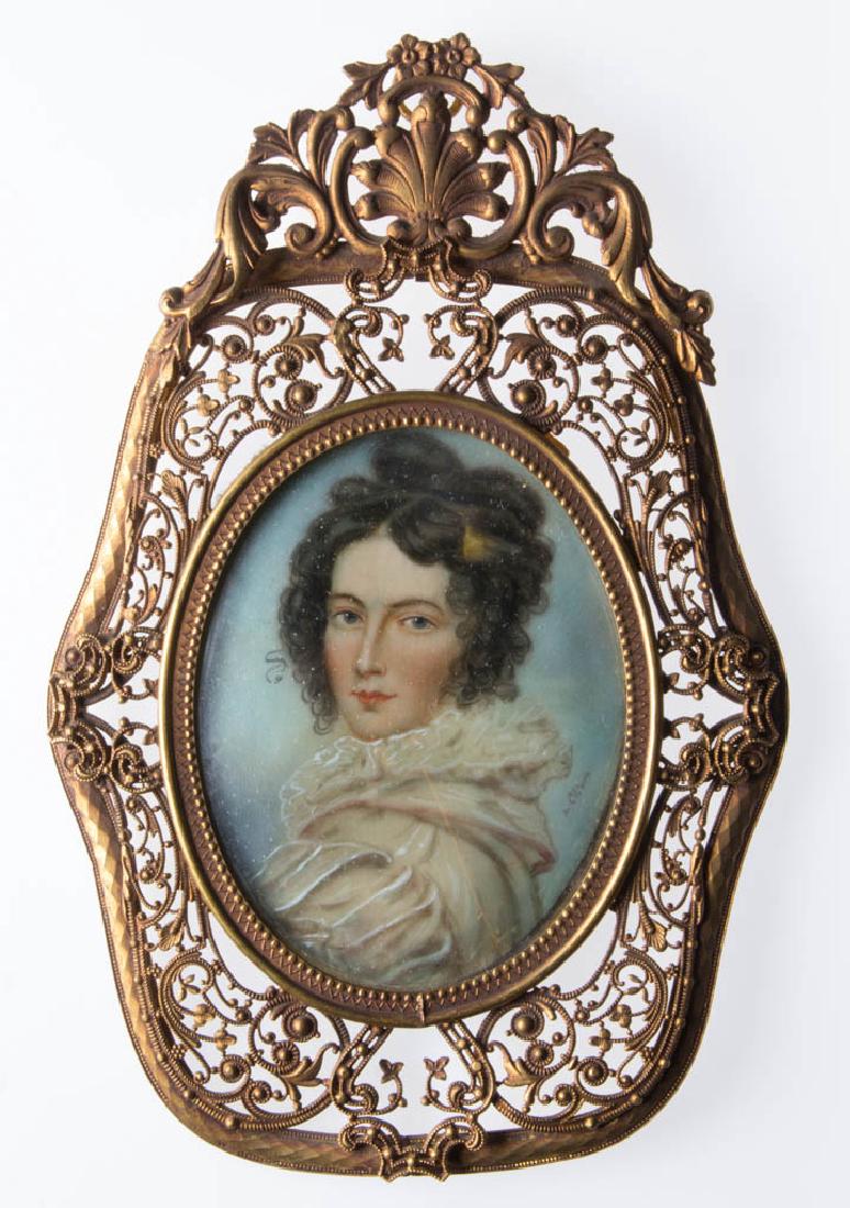 CONTINENTAL SCHOOL (19TH CENTURY) MINIATURE PORTRAIT OF (1 of 2)