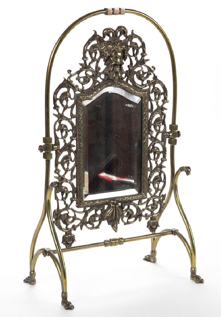 VICTORIAN CAST-BRASS DRESSING MIRROR (1 of 2)