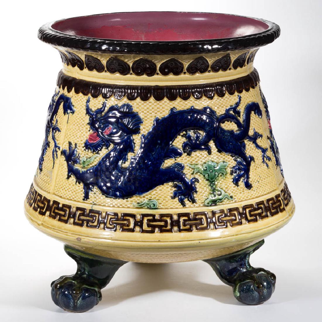 ENGLISH MINTON MAJOLICA MONUMENTAL DRAGON CERAMIC (1 of 6)