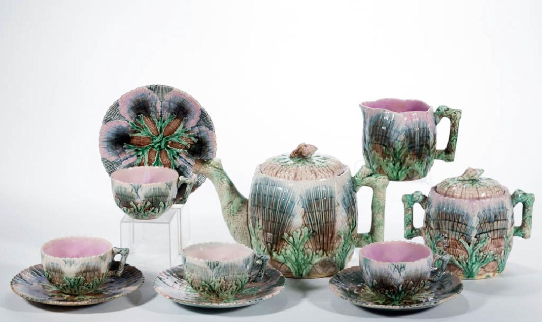 AMERICAN MAJOLICA ETRUSCAN CERAMIC TEASET, LOT OF SEVEN (1 of 1)