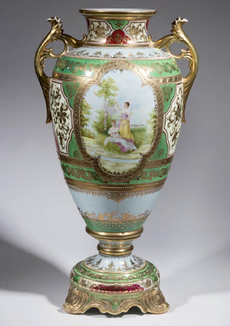 NIPPON PORCELAIN LARGE BOLTED URN / FLOOR VASE (1 of 5)