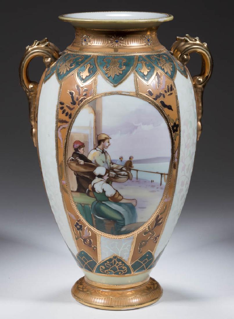 NIPPON PORCELAIN SEASCAPE VASE (1 of 5)