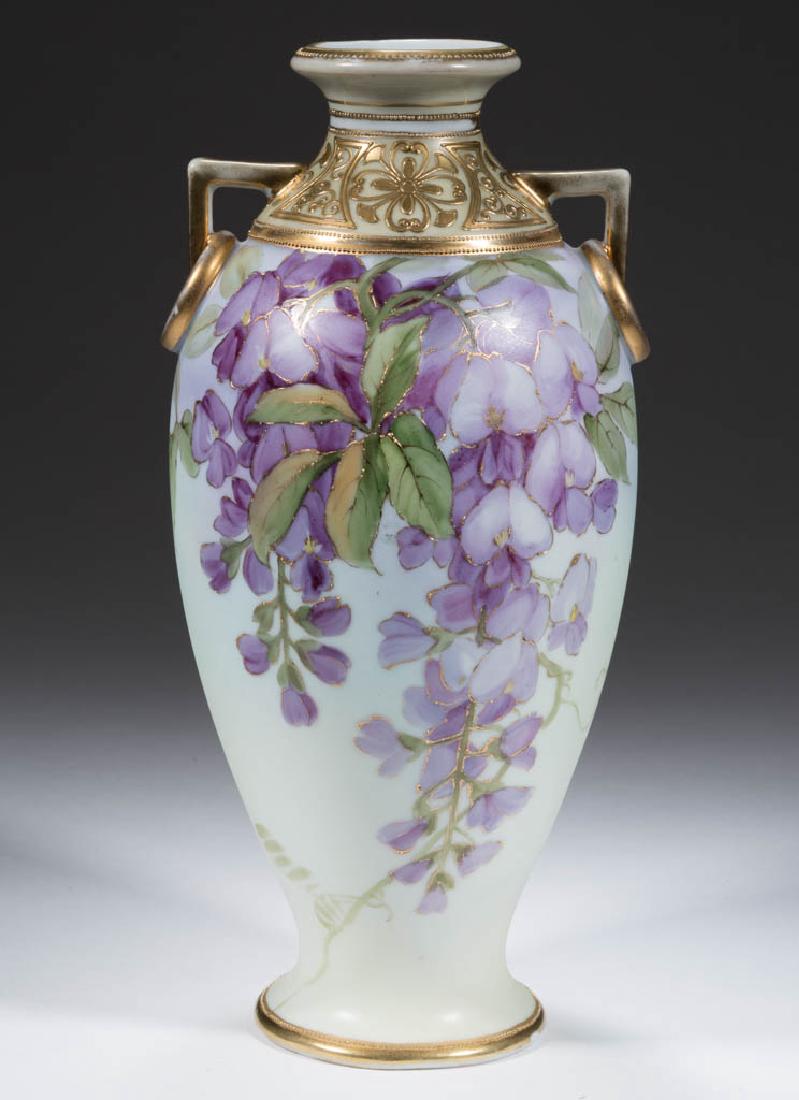 NIPPON PORCELAIN WISTERIA VASE (1 of 5)