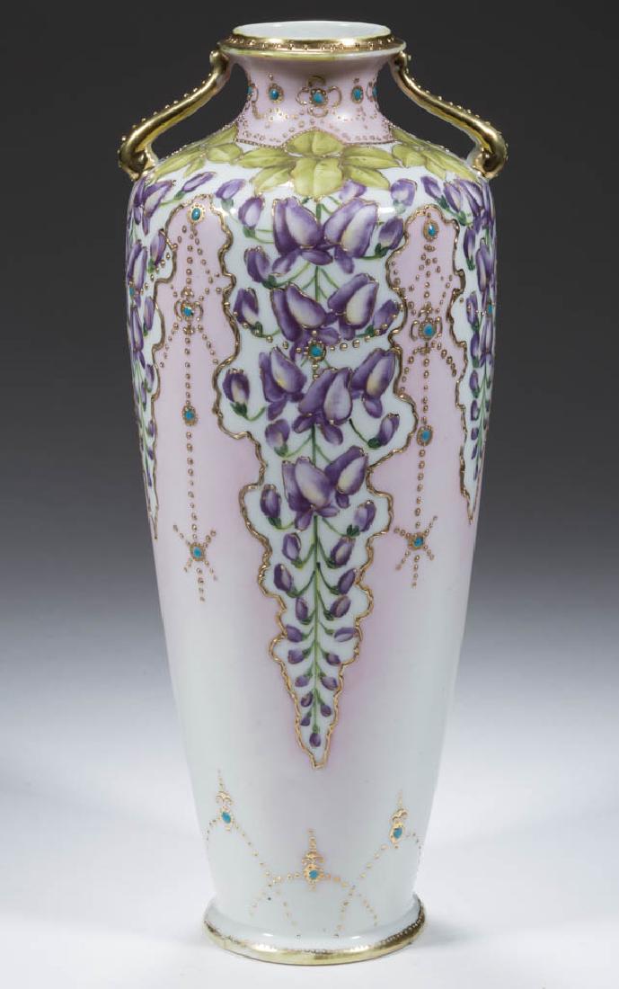 NIPPON PORCELAIN WISTERIA VASE (1 of 5)