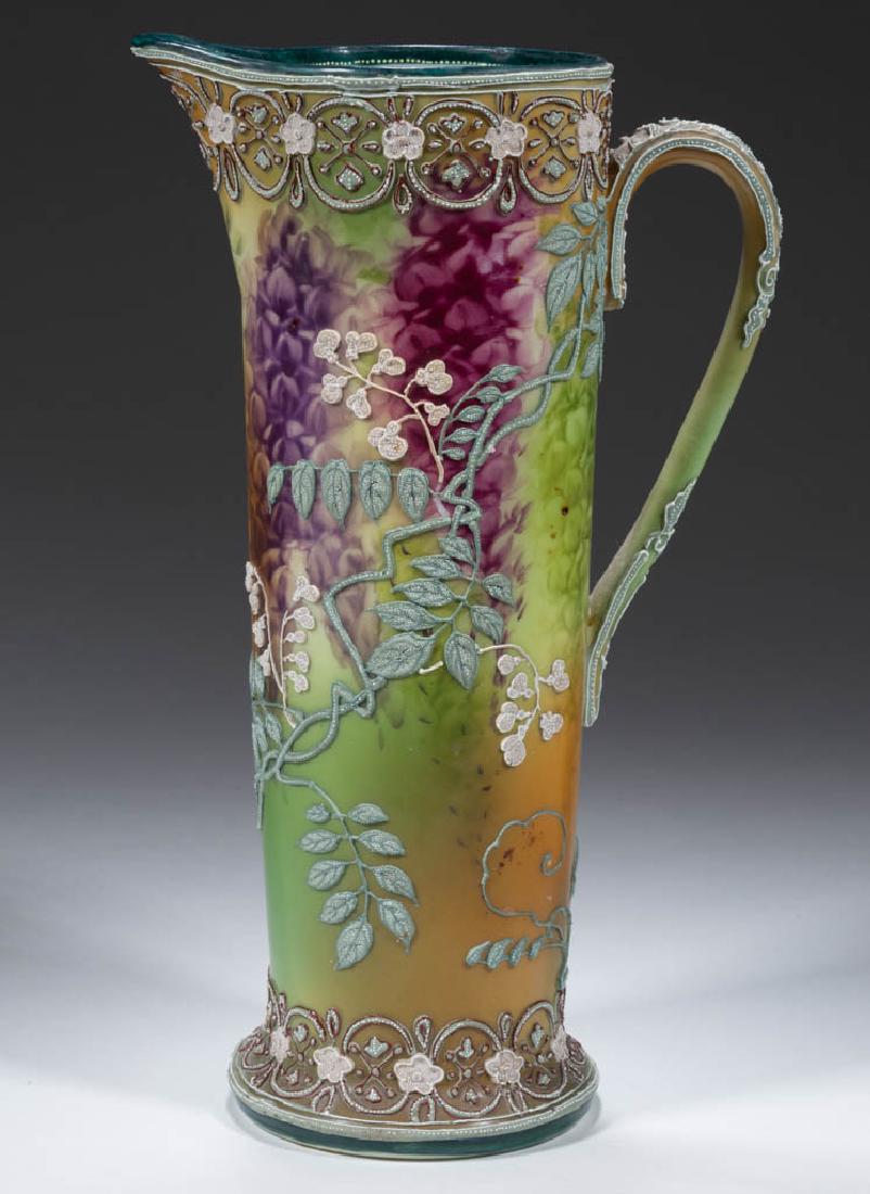NIPPON PORCELAIN MORIAGE WISTERIA PITCHER (1 of 5)