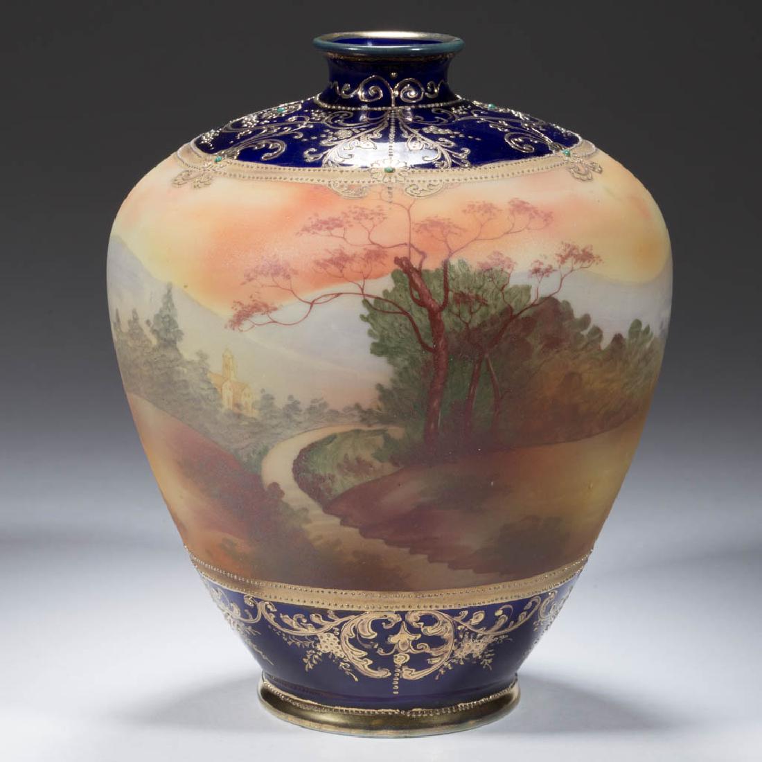 NIPPON PORCELAIN COBALT VASE (1 of 5)